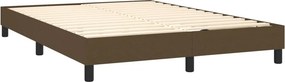 vidaXL Κρεβάτι Boxspring με Στρώμα &amp; LED Σκ.Καφέ 140x200 εκ Υφασμάτινο