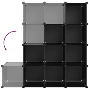 vidaXL Κύβοι Αποθήκευσης &amp; Οργάνωσης 12 τεμ. Μαύροι από Πολυπροπυλένιο