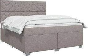 vidaXL Κρεβάτι box spring με στρώμα Taupe 140 x 200 cm Ύφασμα