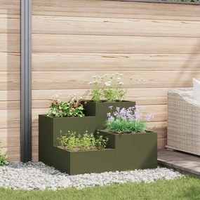 vidaXL Κηπάκι 100x100x60 εκ. Ελιά Πράσινο Ατσάλι