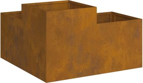 vidaXL Γλάστρα Κήπου Σκ rusty 100 x 100 x 48 εκ.
