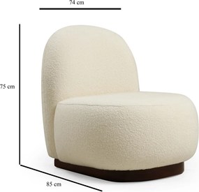 Πολυθρόνα Λευκό Μπουκλέ TINA 74x85x75