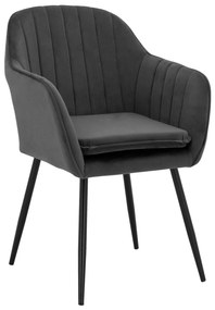 Καρέκλα SAWYER Βελούδο Γκρί 53x60x76Y εκ. 2αδα 53x60x76 εκ.