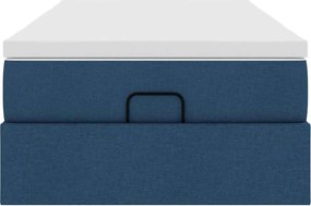 vidaXL Οθωμανικό κρεβάτι με στρώμα μπλε 100x200cm ύφασμα