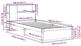 ΚΡΕΒΑΤΙ ΒΙΒΛΙΟΘΗΚΗ ΧΩΡΙΣ ΣΤΡΩΜΑ 100X200 ΕΚ ΜΑΣΙΦ ΞΥΛΟ ΠΕΥΚΟΥ 3322375