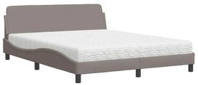 vidaXL Κρεβάτι Taupe 160x200 εκ. Υφασμάτινο