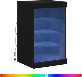 vidaXL Μπουφές με Φώτα LED Μαύρος 41 x 37 x 67 εκ.
