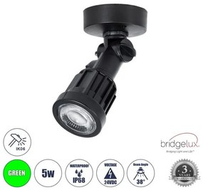 Φωτιστικό Σποτ Κήπου 5W Φ7 GARDENINI ABS Πράσινο Μαύρο 61547 Globostar-61547-Μαύρο 61547
