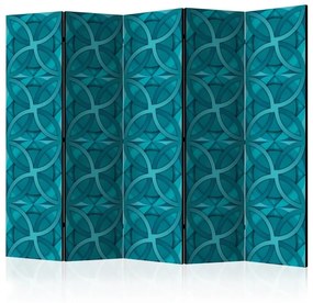 Διαχωριστικό με 5 τμήματα - Geometric Turquoise II [Room Dividers]