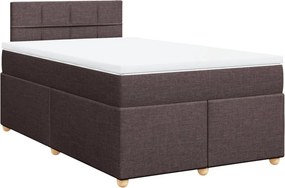 vidaXL Κρεβάτι Boxspring με Στρώμα Σκούρο Καφέ 120x200 εκ. Υφασμάτινο