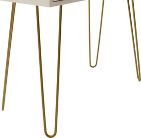 Κονσόλα Isla pakoworld χρώμα λευκό painting-χρυσό 80x39x74εκ