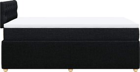 vidaXL Κρεβάτι Boxspring με Στρώμα Μαύρο 120x190 εκ. Υφασμάτινο