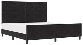 vidaXL Κρεβάτι Μαύρο 180x200 εκ Βελούδο