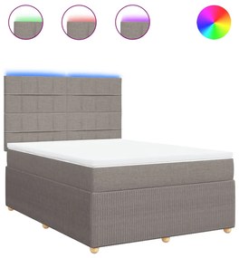 vidaXL Κρεβάτι Boxspring με Στρώμα Taupe 140x190 εκ. Υφασμάτινο