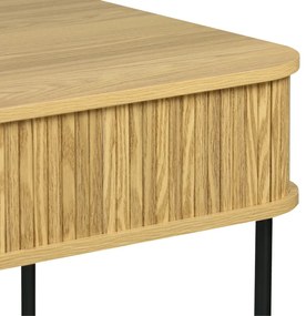 Κονσόλα Scandi pakoworld MDF/Metal σε φυσική απόχρωση με μεταλλικά μαύρα πόδια 120x60x76,5εκ