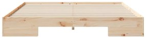 vidaXL Κρεβάτι δαπέδου Καφέ 200 x 200 cm Μασίφ ξύλο πεύκου