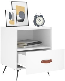 vidaXL Κομοδίνα 2 τεμ. Λευκά 40 x 35 x 47,5 εκ. από Επεξεργασμένο Ξύλο