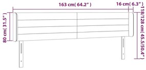 Κεφαλάρι με Πτερύγια Σκούρο Γκρι 163x16x78/88 εκ. Υφασμάτινο 3118915