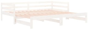 Καναπές Κρεβάτι Συρόμενος Λευκός 80 x 200 εκ. Μασίφ Ξύλο Πεύκου - Λευκό