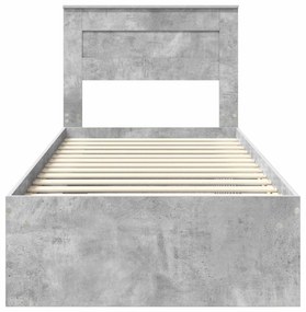 vidaXL Σκελετός Κρεβατιού Σκυρόδεμα 90 x 200 cm Στερεά ξυλεία πεύκου