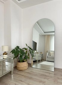 Οβάλ ολόσωμος καθρέφτης με μεταλλική βάση χωρίς πλαίσιο Λευκό 180x80 cm