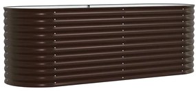 vidaXL Υπερυψωμένη Ζαρντινιέρα Καφέ 240 x 80 x 81 cm Ατσάλι