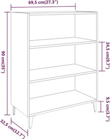 vidaXL Ντουλάπι Sonoma Δρυς 69,5x32,5x90 εκ. από Επεξεργασμένο Ξύλο