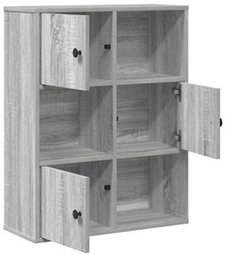 Βιβλιοθήκη Γκρι Sonoma 60x24x76,5 εκ. από Επεξεργασμένο Ξύλο - Γκρι