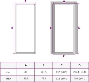 vidaXL Εσωτερική Πόρτα 83x201,5 εκ. Λευκό ESG Γυαλί και Αλουμίνιο