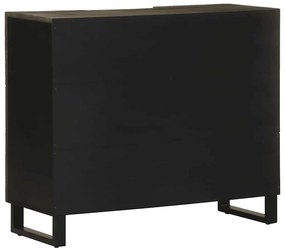 Σκευοθήκη μαύρο 90x33x75 cm μασίφ ξύλο Μάνγκο 4017712