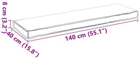 vidaXL Μαξιλάρι για Παγκάκι Μπεζ 140 x 40 x 8 cm από Ύφασμα Oxford
