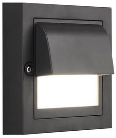 Απλίκα Φωτιστικό Τοίχου LED 6W 3CCT IP65 13,5x13,5cm Senario Pro Eurolamp-145-52125-Μαύρο 145-52125