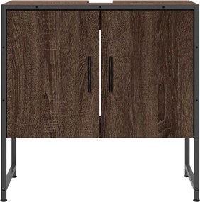 vidaXL Ντουλάπι Νιπτήρα Μπάνιου Καφέ Δρυς 60x33x60 εκ. Επεξ. Ξύλο