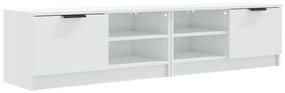 vidaXL Έπιπλα Τηλεόρασης 2 τεμ. Γυαλιστ. Λευκό80x35x36,5εκ. Επεξ. Ξύλο