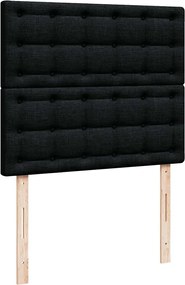 vidaXL Κρεβάτι Boxspring με Στρώμα Μαύρο 120x200 εκ. Υφασμάτινο