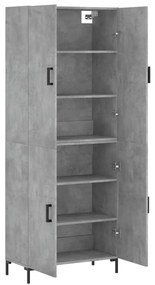 vidaXL Ντουλάπι Γκρι Σκυροδέματος 69,5x34x180 εκ. Επεξεργασμένο Ξύλο