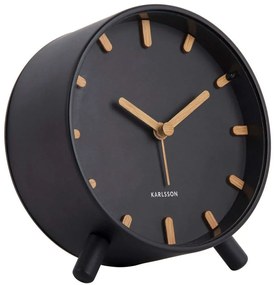 Ρολόι Επιτραπέζιο - Ξυπνητήρι Grace KA5943BK 11x5,2x11,6cm Black-Natural Karlsson Metal