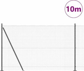 vidaXL Στύλος Περιφράξεων Γκρι 10 x 1,6 μ (25 x 25 χλστ. δίκτυο)