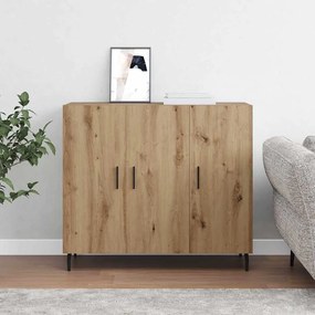 vidaXL Πλαϊνό γραφείο Καφέ 90 x 34 x 80 εκ. Επεξεργασμένο ξύλο