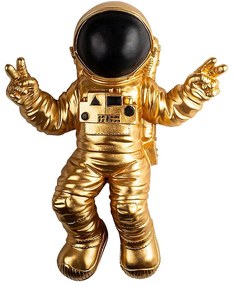Διακοσμητικό Τοίχου Cosmonaut 891TNL3707 35x10x47cm Gold-Black Wallity Πολυέστερ