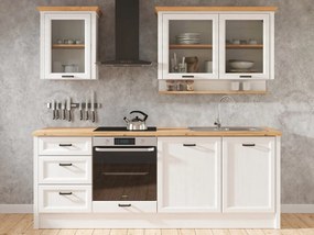 Σετ κουζίνας Boston CZ106, 230x60cm, Πάγκος, Πλαστικοποιημένη μοριοσανίδα, Γυαλί, Πλαστικοποιημένη μοριοσανίδα