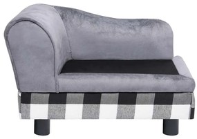vidaXL Καναπές - Κρεβάτι Σκύλου Γκρι 57 x 34 x 36 εκ. Βελουτέ