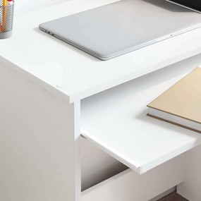 vidaXL Γραφείο με ράφι Λευκό 120,5 x 44 x 88,5 εκ Επεξεργασμένο ξύλο