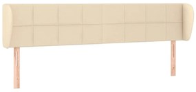 Κεφαλάρι με Πτερύγια Κρεμ 163x23x78/88 εκ. Υφασμάτινο - Κρεμ