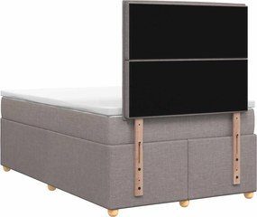 vidaXL Κρεβάτι box spring με στρώμα Taupe 120 x 190 cm Ύφασμα