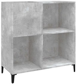 vidaXL Δισκοθήκη Γκρι Σκυροδέματος 84,5 x 38 x 89 εκ από Επεξεργ. Ξύλο