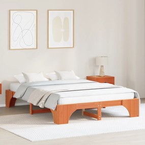 vidaXL Κρεβάτι Καφέ Ξύλο 160 x 200 cm Ανθεκτικό Μινιμαλιστικό Κρεβάτι