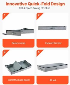 VEVOR Under Bed Storage 45L Stackable Shoe Organization Box with Clear Lid 2Pack