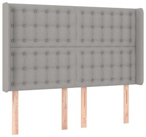 vidaXL Κρεβάτι Boxspring με Στρώμα &amp; LED Αν.Γκρι 140x200εκ. Υφασμάτινο