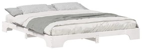vidaXL Κρεβάτι δαπέδου με αποθήκευση Λευκό 200 x 210 cm ξύλο